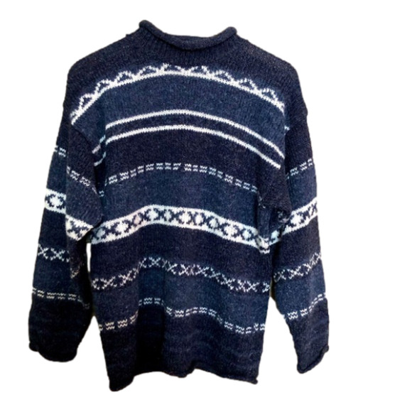 Vintage Nordic Wool Blend Mock Turtleneck Knit Sweater Medium - Picture 1 of 8